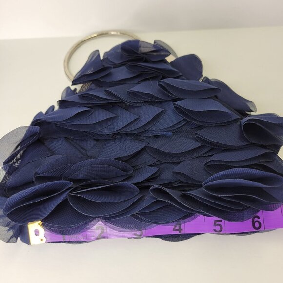 RUFFLES and Frills Blue Wristlet Clutch Purse Party Evening Cocktail Bag - NWOT - Picture 12 of 12